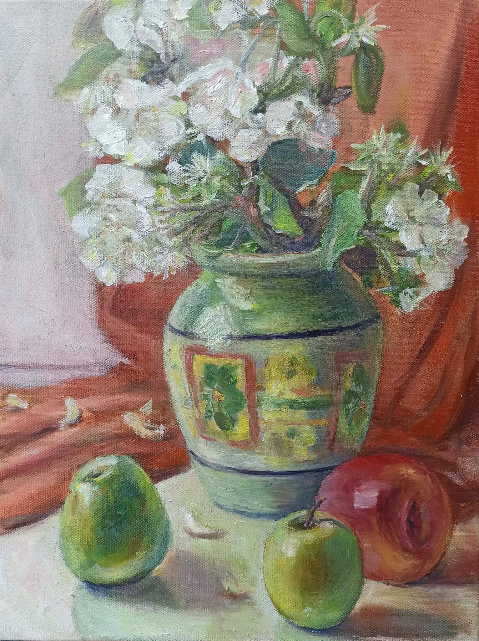 Apple Blossoms in a Ukrainian Jar